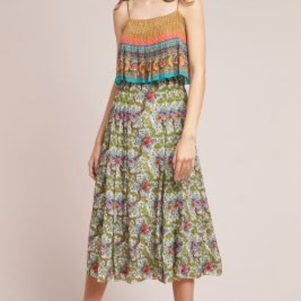 New Anthropologie ZAVORA BEADED MAXI DRESS